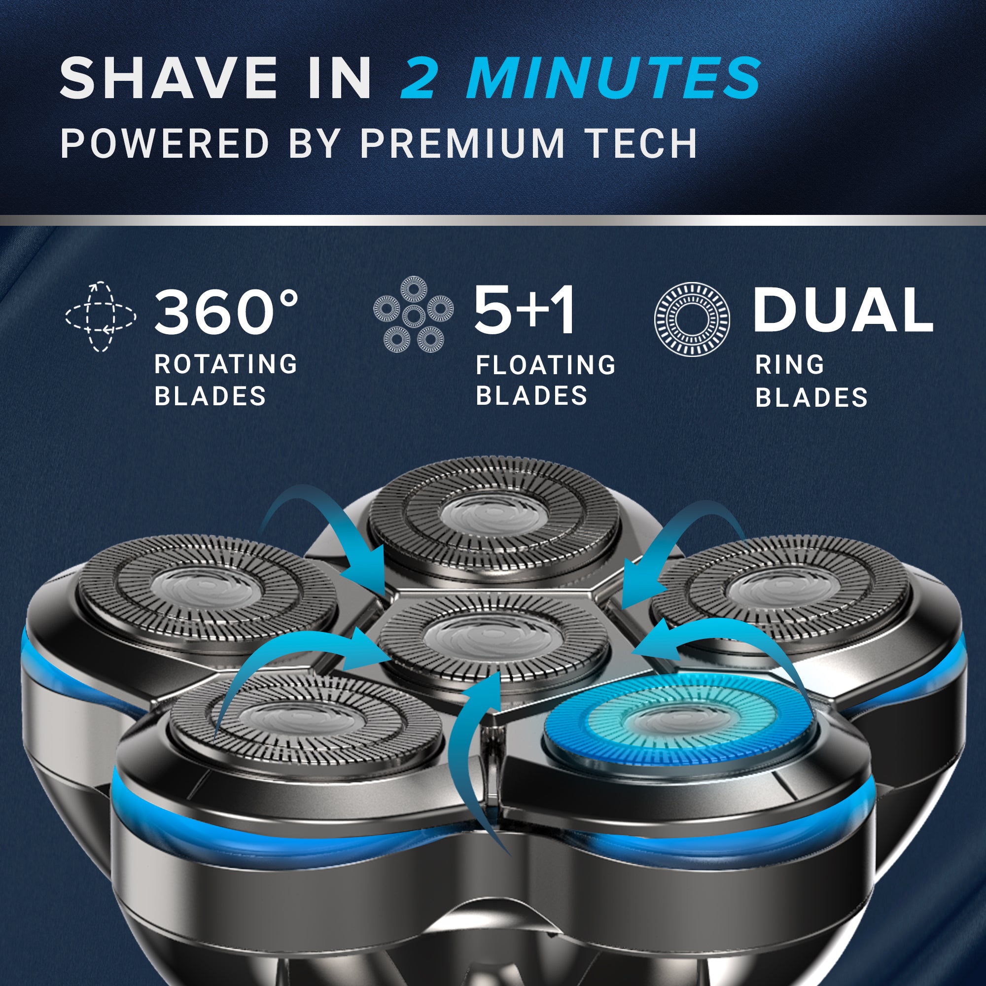 AxiomWarrior Head Shavers for Bald Men: As Seen on NBC select Cordless Head Shaver - Waterproof Electric Razor Grooming Kit, Dry Wet Shaving for Men