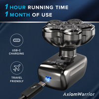 AxiomWarrior Head Shavers for Bald Men: Waterproof Electric Razor Grooming Kit, Dry Wet Shaving for Men